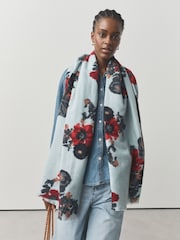 Estampa floral azul - Scarfde peso médio - Imagem 2 de 7