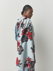 Estampa floral azul - Scarfde peso médio - Imagem 3 de 7