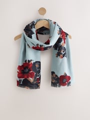 Estampa floral azul - Scarfde peso médio - Imagem 5 de 7