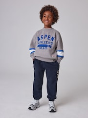 Superdry Grey Marl/Navy Sweatshirt and Joggers Set 2 Piece - Image 1 of 10