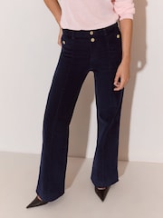 Lipsy Navy Rinse High Waist Relaxed Flare Jeans - Image 2 of 6
