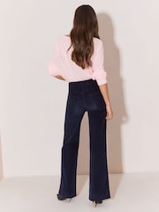 Lipsy Navy Rinse High Waist Relaxed Flare Jeans - Image 6 of 6