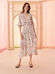 Cath Kidston Pink/White Strawberry Garden Beach Dress - Image 2 of 5