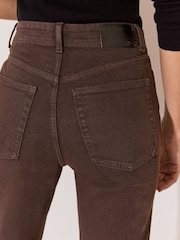 Lipsy Chocolate Brown Rinse High Waist Relaxed Flare Jeans - Image 5 of 6