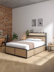 XR Living Oak Black Denver Ottoman Bed With App Controlled LED Lights - Image 1 of 5