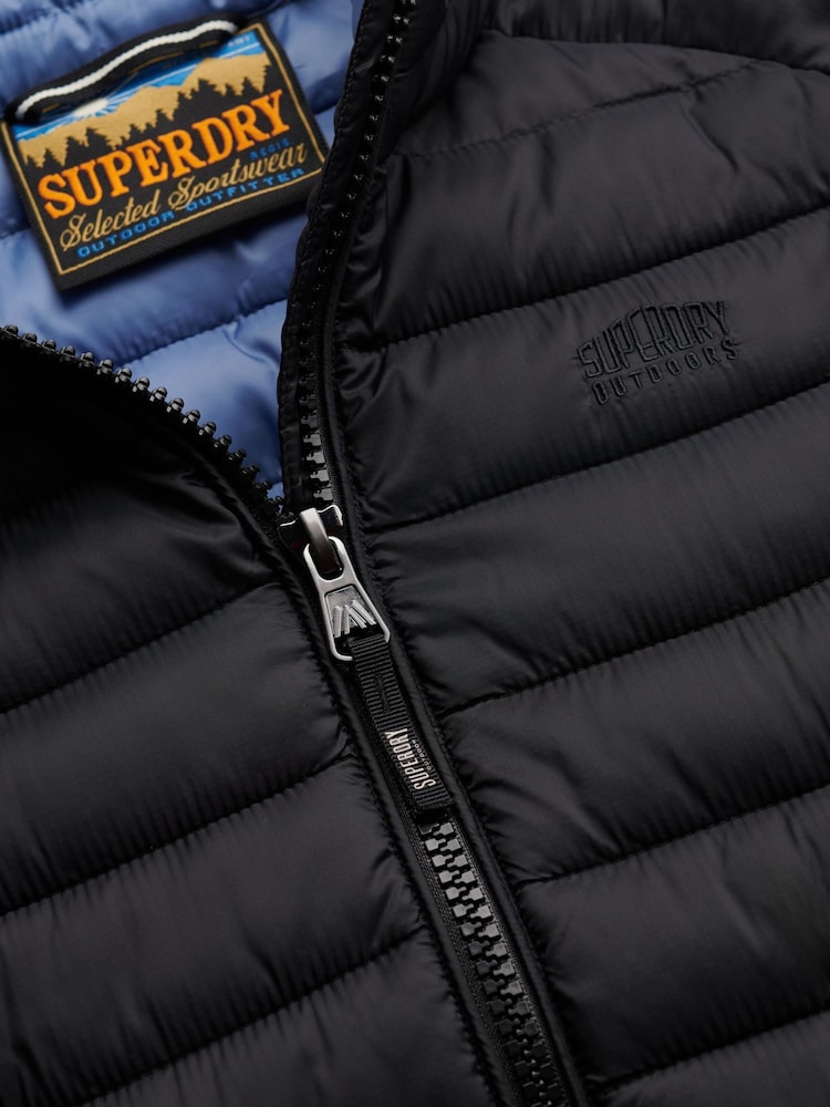 Superdry Black Fuji Lite Padded Jacket - Image 7 of 7 Superdry Black Fuji Lite Padded Jacket - Image 7 of 7