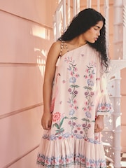 Cath Kidston Ecru One Shoulder Flamingo Dress - Image 2 of 3