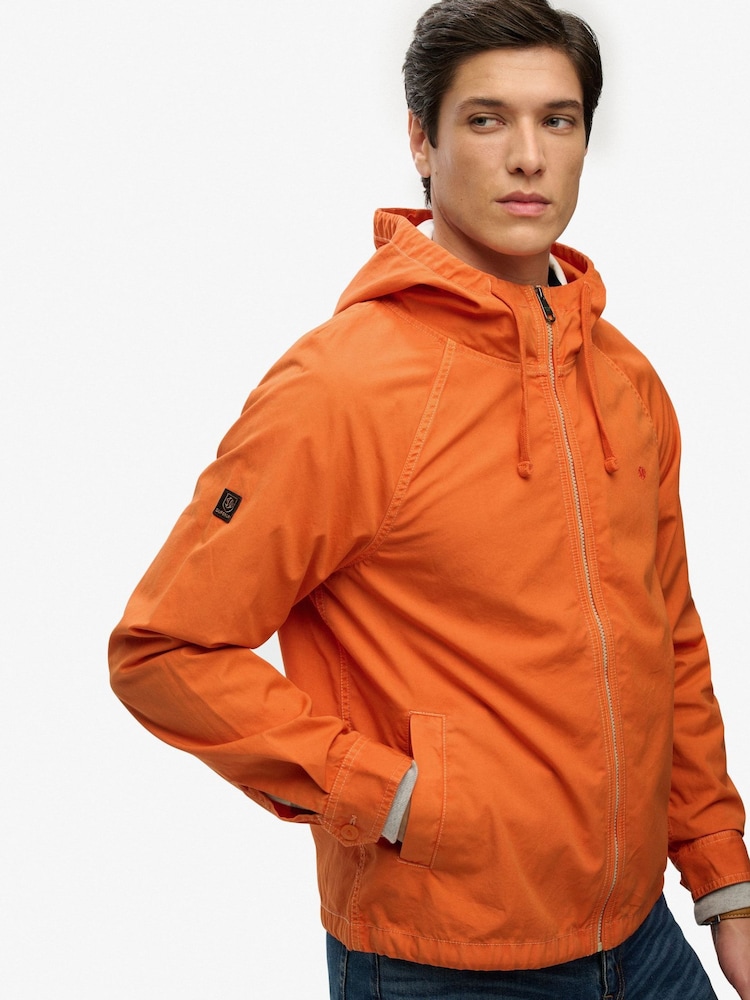 Oransje - SUPERDRY Jakke med hette i vasket twill - Bilde 1 av 8