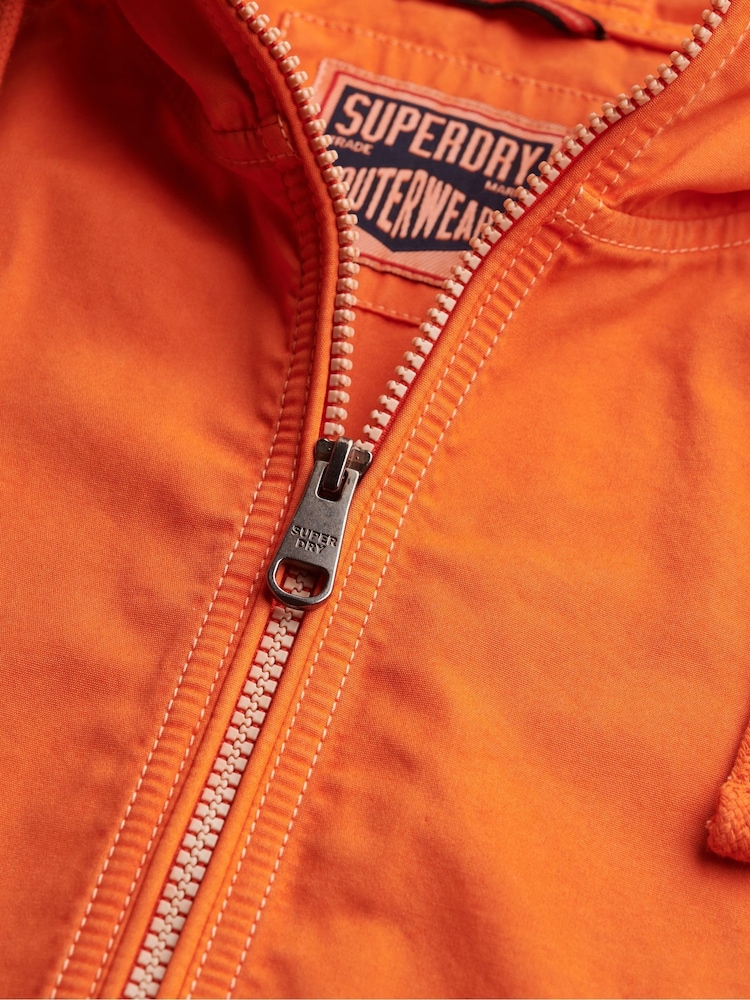 Oransje - SUPERDRY Jakke med hette i vasket twill - Bilde 8 av 8