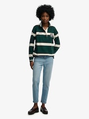 ירוק - Superdry Crest Stripe Rugby Shirt - תמונה 4 מתוך 5