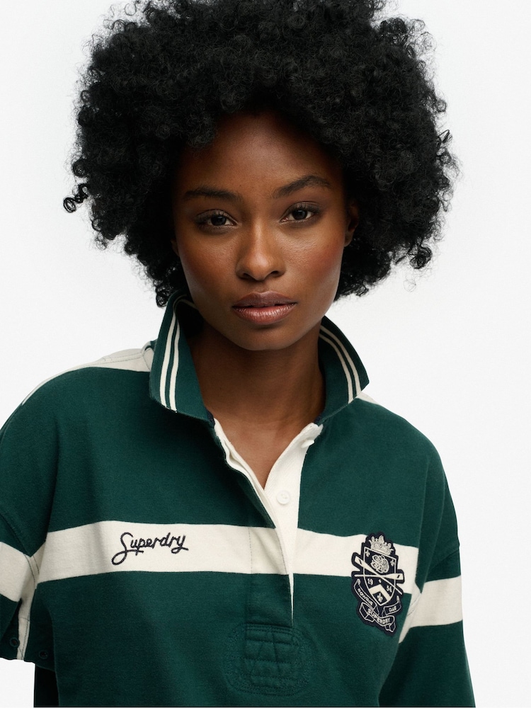 ירוק - Superdry Crest Stripe Rugby Shirt - תמונה 5 מתוך 5