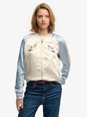 Superdry Blue Suikajan Embroidered Bomber Jacket - Image 4 of 7