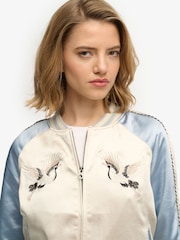 Superdry Blue Suikajan Embroidered Bomber Jacket - Image 6 of 7
