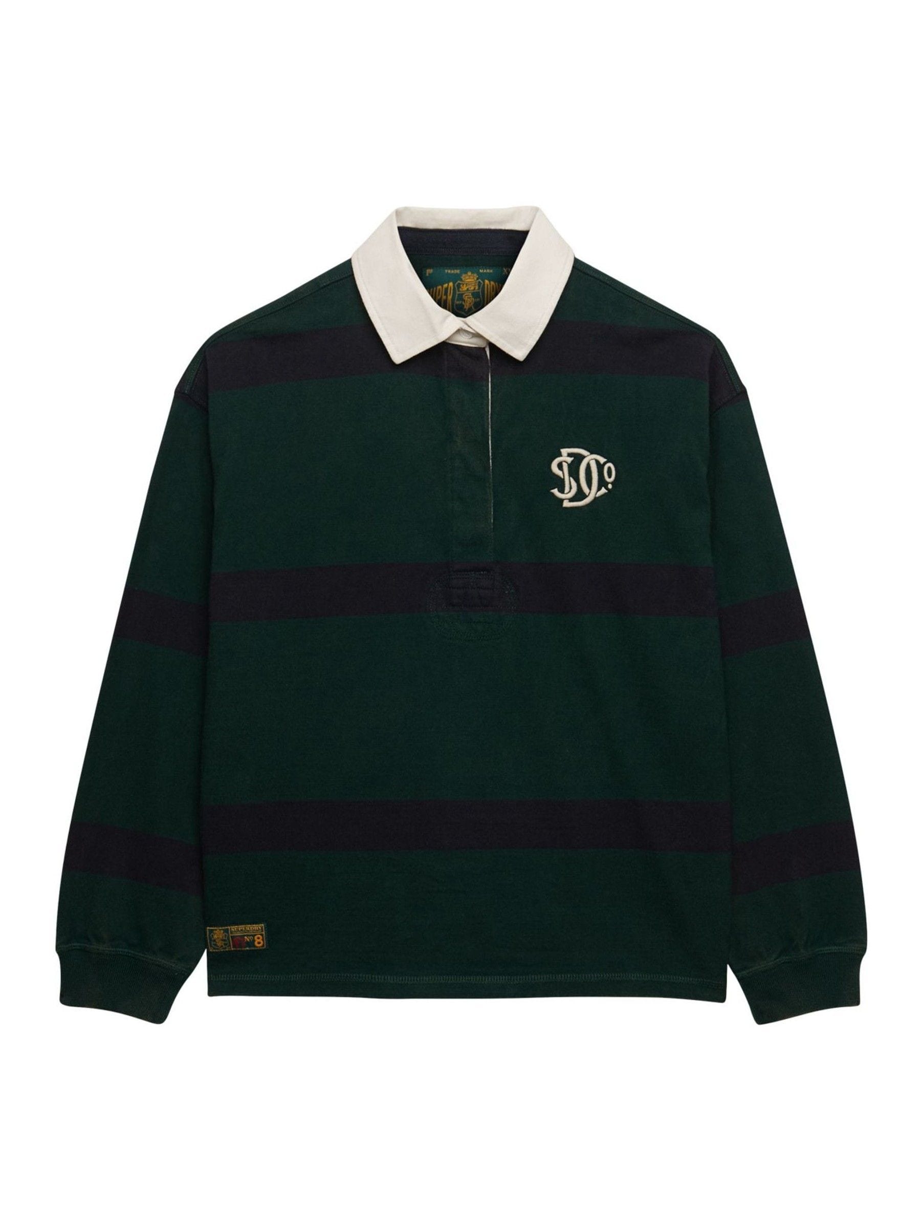 Buy Superdry Green Heritage Stripe Rugby Shirt from Next USA