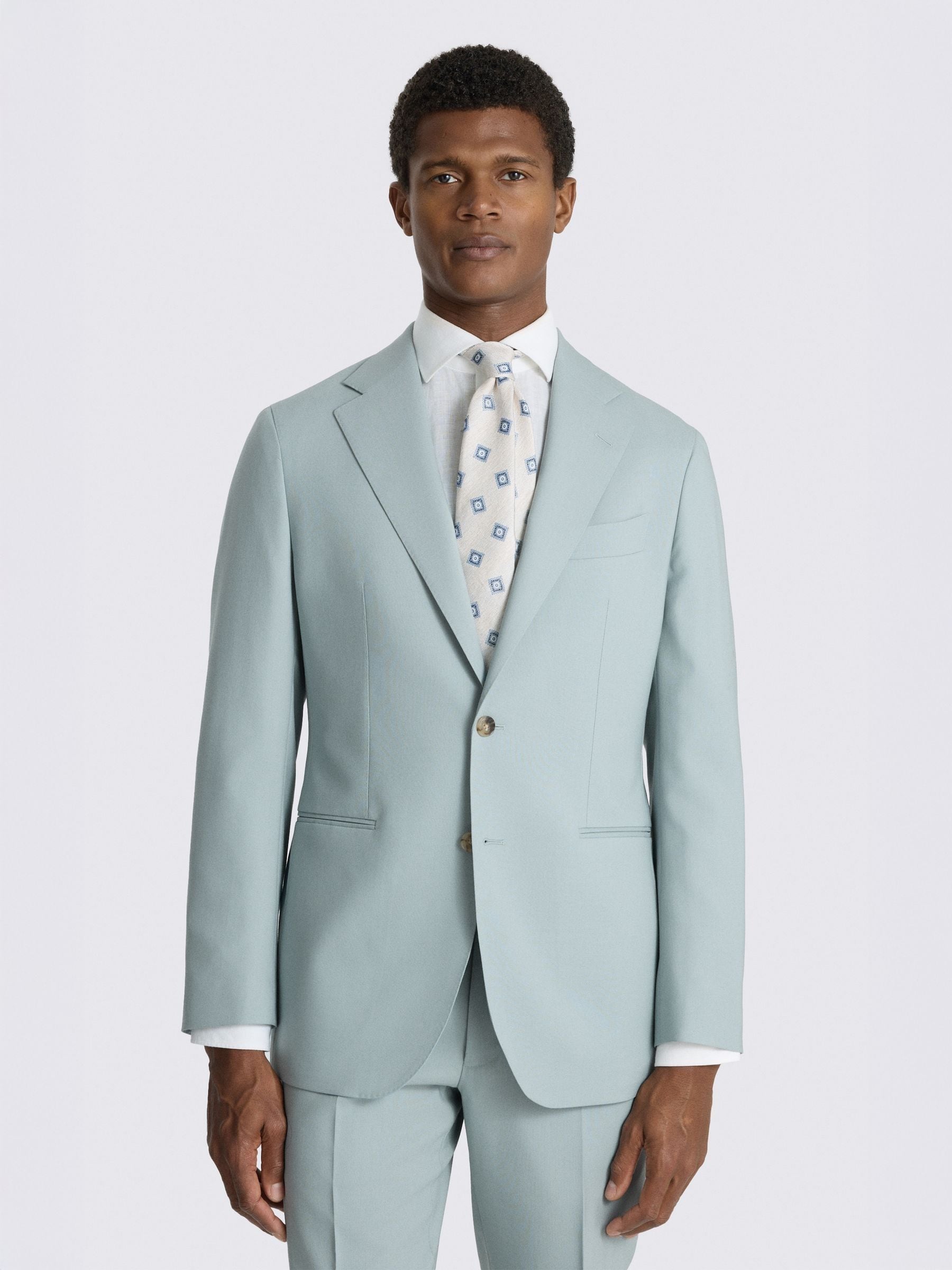 Buy MOSS Aqua Tailored Fit Italian Tropical Suit Jacket from the