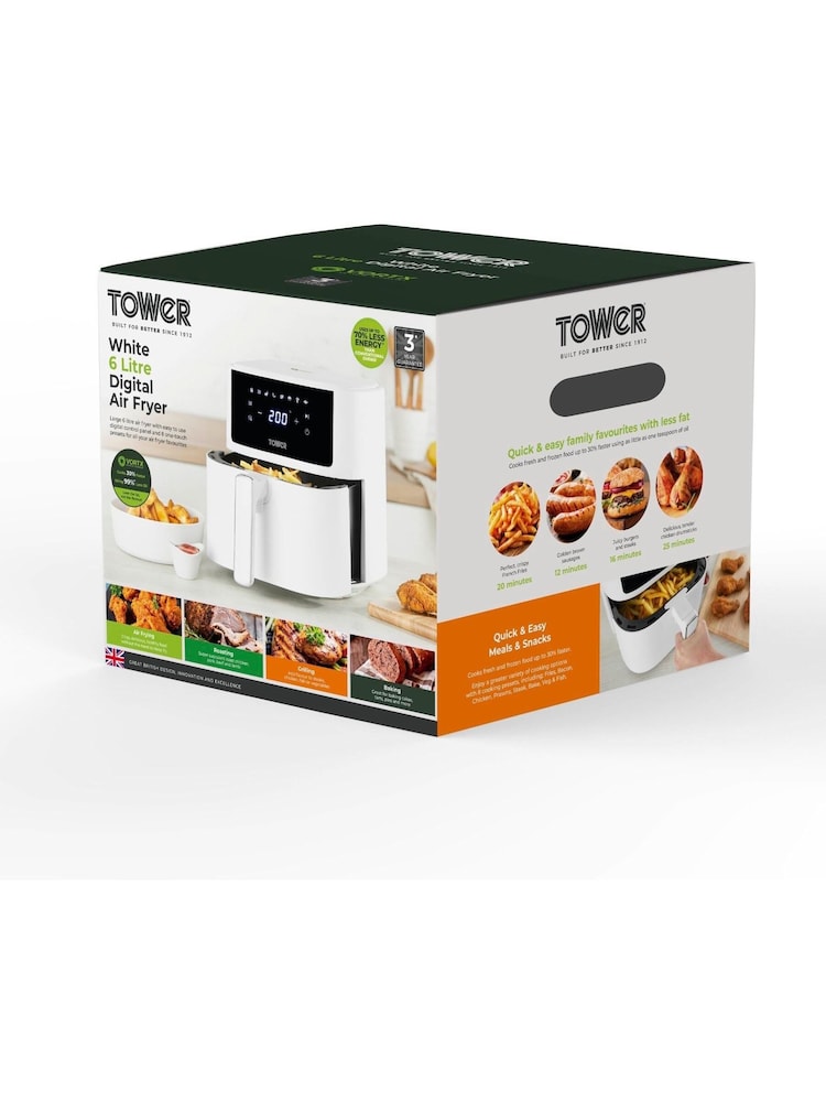 Tower White Vortx Digital 6L Air Fryer - Image 11 of 11