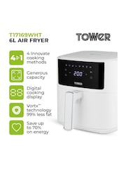 Tower White Vortx Digital 6L Air Fryer - Image 2 of 11