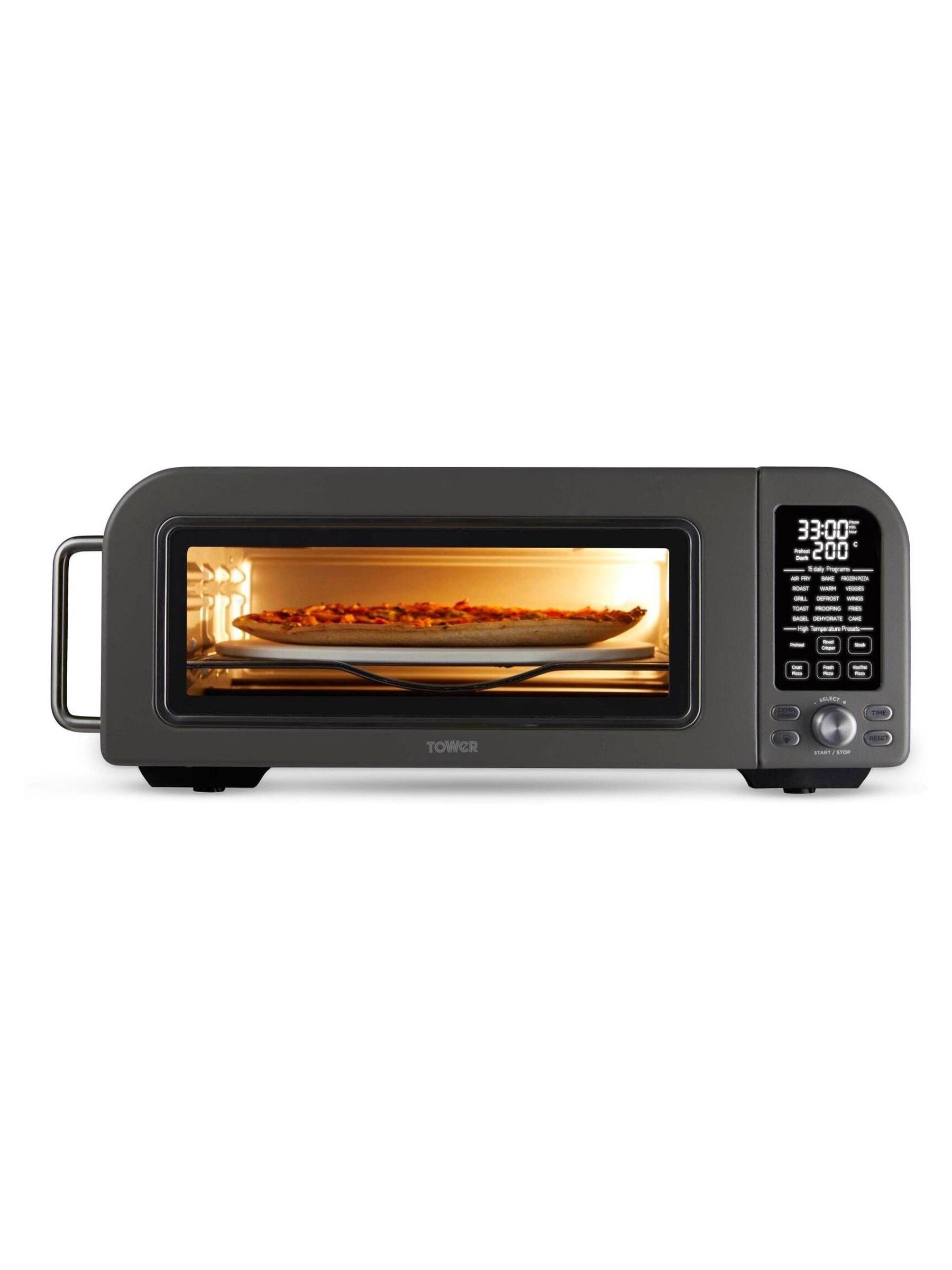 Tower Unisex Grey Pizza Oven, Elite,, 2000W, T17141, & Chrome 18L - Image 14