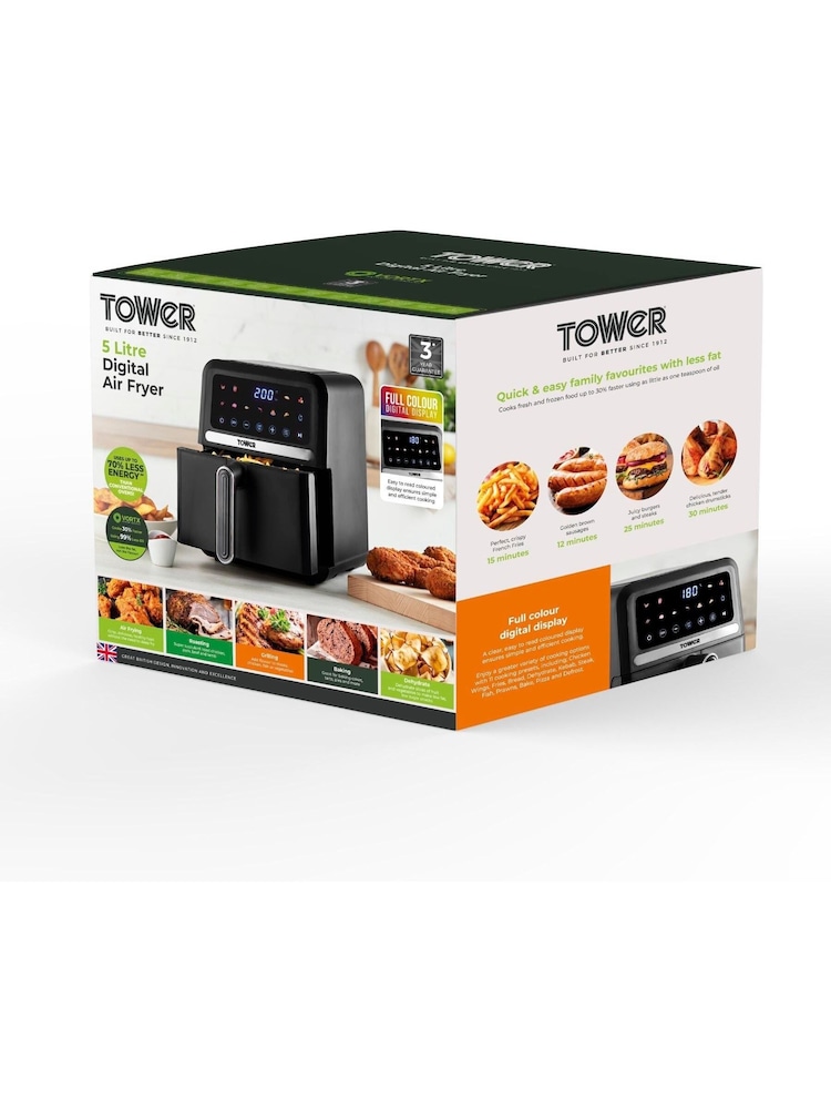Tower Black Vortx Digital 5L Air Fryer - Image 4 of 4