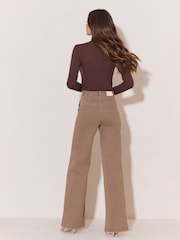 Neutralny - Lipsy High Waist Sailor Buttons Wide Leg Jeans - Obraz 6 z 6