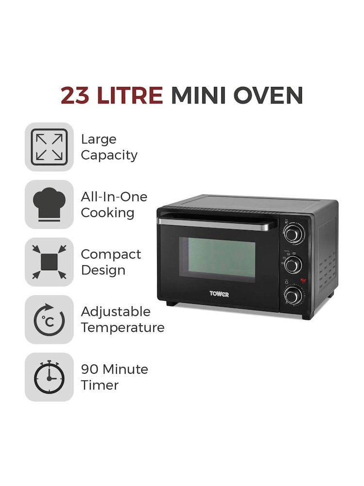 Tower Black Mini Oven - Image 2 of 10