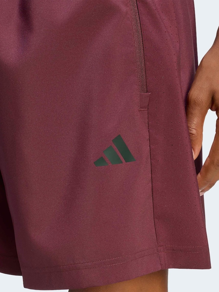 adidas Burgundy Workout Essentials Base Woven Shorts - Image 6 of 6