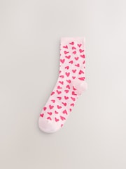 Pink/Red Hearts Leopard Ankle Socks 4 Pack - Image 3 of 7