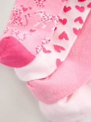 Pink/Red Hearts Leopard Ankle Socks 4 Pack - Image 7 of 7