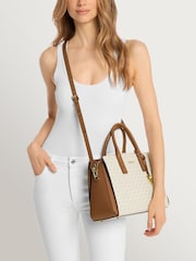 Michael Kors White Laila Medium Satchel Bag - Image 4 of 4