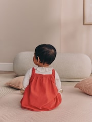Κόκκινο Κοτλέ - Baby Pinafore Long Sleeve Bodysuit And Tights 3 Piece Set (0mths-2yrs) - Εικόνα 4 του 5