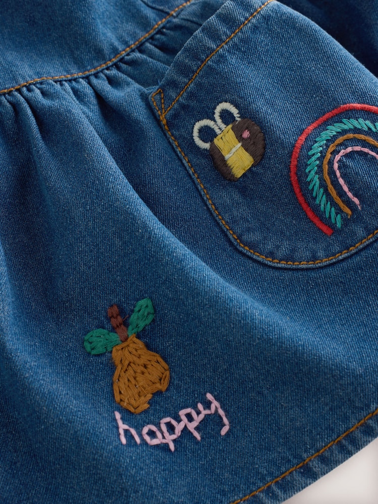 Denim bordado - Conjunto de Pichi y Bodi para Bebé 3 Pieces con medias (01 mes -22 años) - Imagen 6 de 6 Denim bordado - Conjunto de Pichi y Bodi para Bebé 3 Pieces con medias (01 mes -22 años) - Imagen 6 de 6