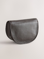 Chocolate Brown - Leather Saddle Cross-Body Bag - Larawan 5 ng 9