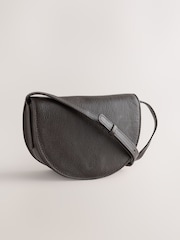 Chocolate Brown - Leather Saddle Cross-Body Bag - Larawan 6 ng 9