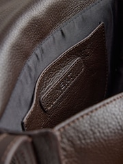Chocolate Brown - Leather Saddle Cross-Body Bag - Larawan 7 ng 9
