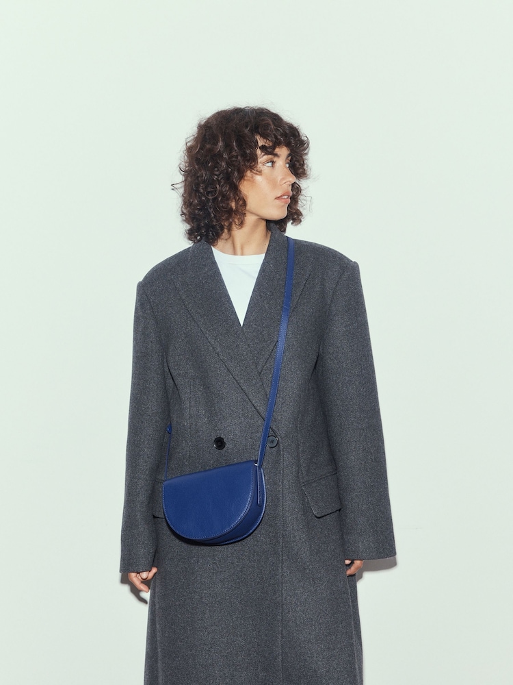 Asul - Leather Saddle Cross-Body Bag - Larawan 1 ng 10 Asul - Leather Saddle Cross-Body Bag - Larawan 1 ng 10