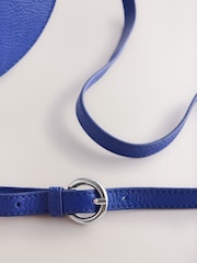 Asul - Leather Saddle Cross-Body Bag - Larawan 10 ng 10