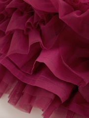 Burgundy Mesh Baby Long Sleeve Tutu Dress (0mths-2yrs) - Image 9 of 11