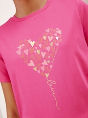 Lipsy Hot Pink Boyfriend Wear It With Love T-Shirt - Image 2 of 4