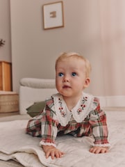 Ecru and Red Checked Dress and Tights Baby 2 Piece Set (0mths-2yrs) - Image 2 of 5