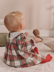 Ecru and Red Checked Dress and Tights Baby 2 Piece Set (0mths-2yrs) - Image 3 of 5