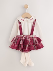 წითელი ჩეკი - Baby Long Sleeve Bodysuit Bubble Skirt And Tights Set 3 Piece (0mths-2yrs) - სურათი 5 10-დან