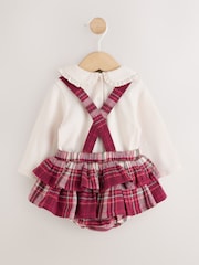 წითელი ჩეკი - Baby Long Sleeve Bodysuit Bubble Skirt And Tights Set 3 Piece (0mths-2yrs) - სურათი 6 10-დან