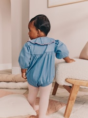 Denim con lazo - Baby Romper And Tights 2 Piece Set (0mths-2yrs) - Imagen 3 de 4