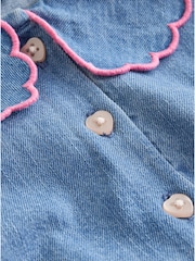 Denim Bow Baby Romper And Tights 2 Piece Set (0mths-2yrs) - Image 8 of 9