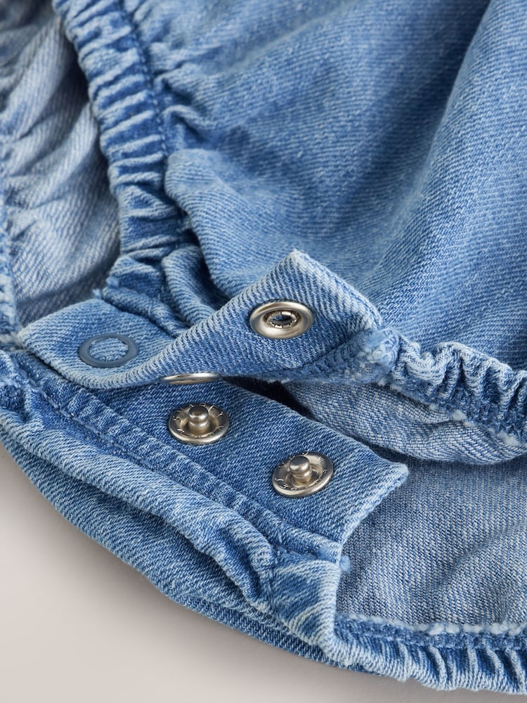 Denim Bow Baby Romper And Tights 2 Piece Set (0mths-2yrs) - Image 9 of 9