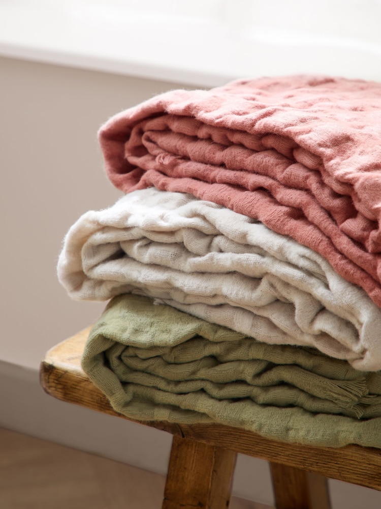 Wylder Rose Walton Waffle Fringed Throw - Image 4 of 4