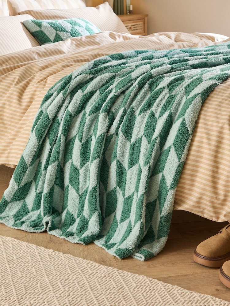 Furn Good For You Green Olsen Geometric Throw - Image 1 of 4