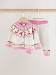 Ecru Fairisle Knitted Cardigan and Leggings Baby Set 2 Piece (0mths-2yrs) - Image 1 of 13