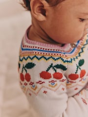 Ecru Fairisle Knitted Cardigan and Leggings Baby Set 2 Piece (0mths-2yrs) - Image 4 of 13