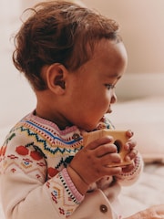 Ecru Fairisle Knitted Cardigan and Leggings Baby Set 2 Piece (0mths-2yrs) - Image 5 of 13
